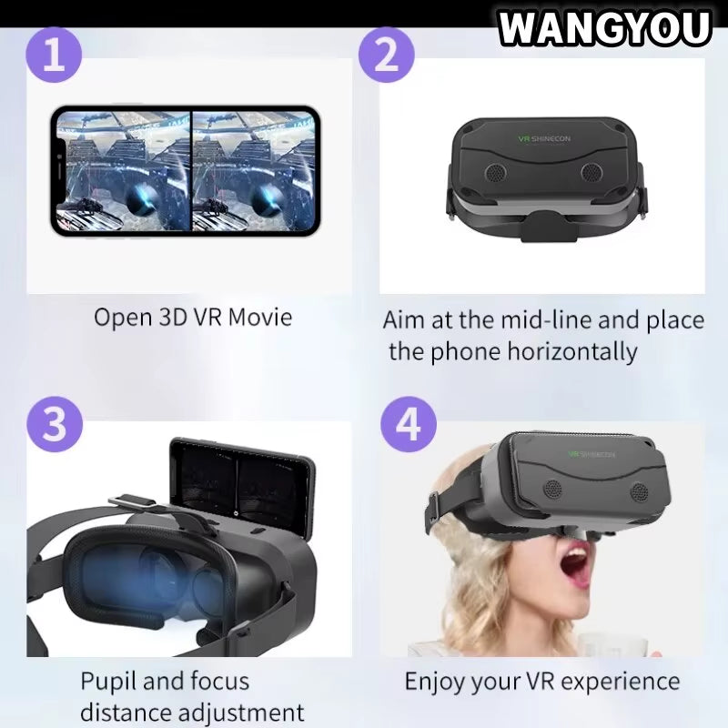 G13 VR Glasses VR Smart Glasses Headset Smart Glasses Helmet Video Game Binoculars for 5-7 Inches Smartphone VR Helmet